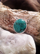 Charger l&#39;image dans la galerie, Sterling Silver Round Turquoise Necklace
